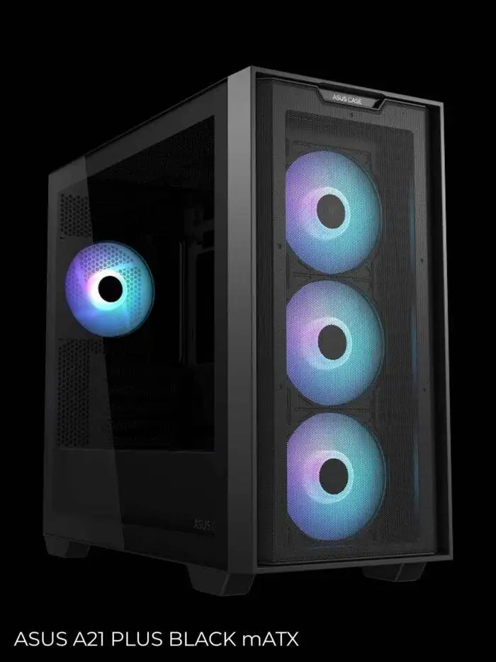 Black computer case with lighting
