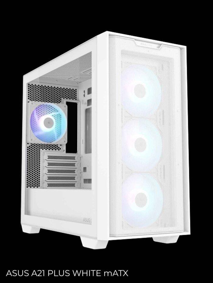 White computer case with fans