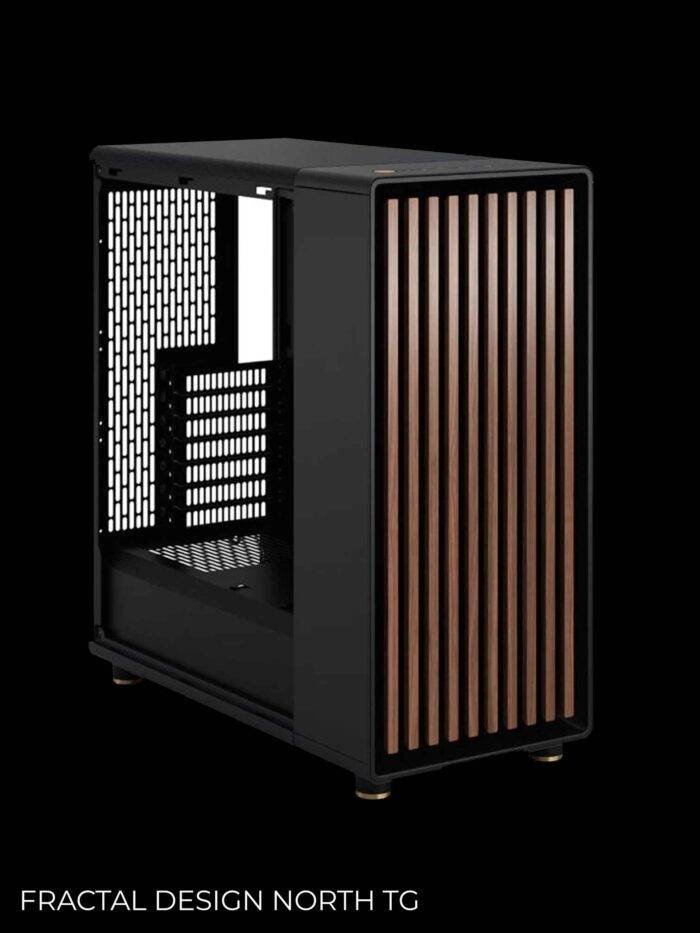 Modern computer case with wood