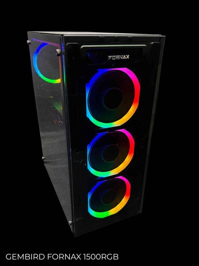Computer case with RGB lighting