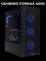 Black computer case with lighting
