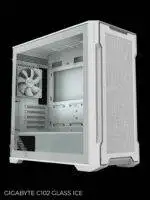 White computer case with glass