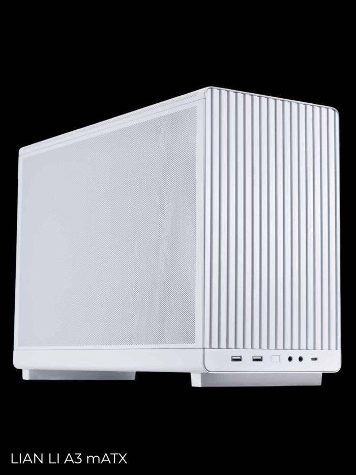 White computer case with mesh
