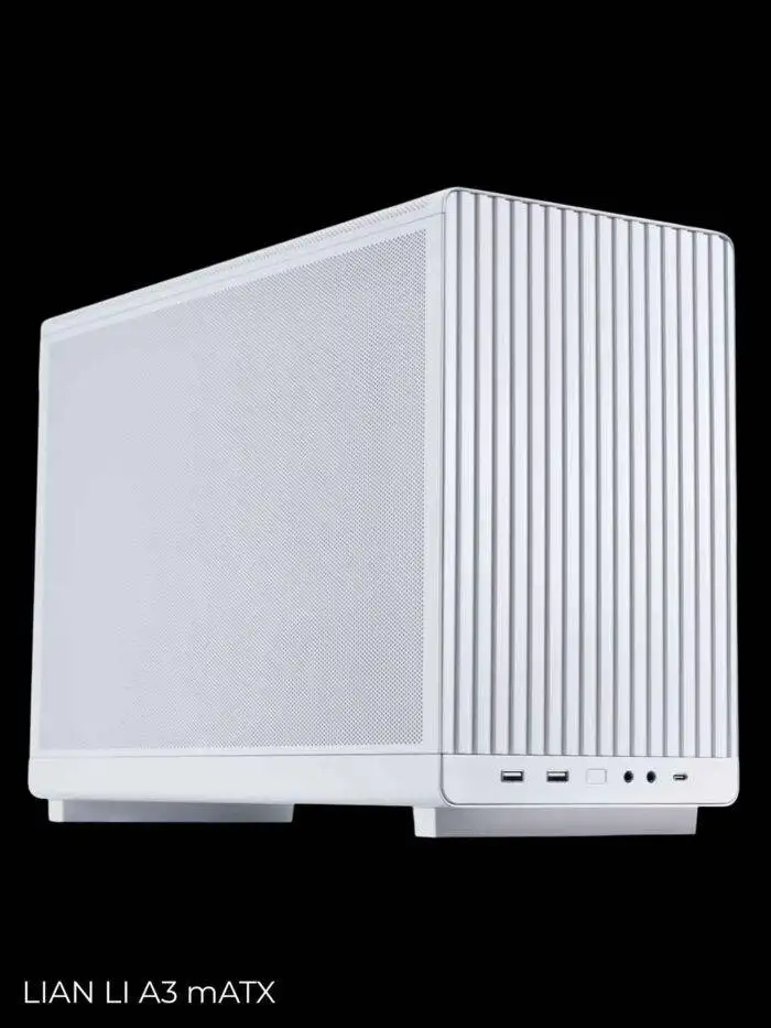 White computer case with mesh