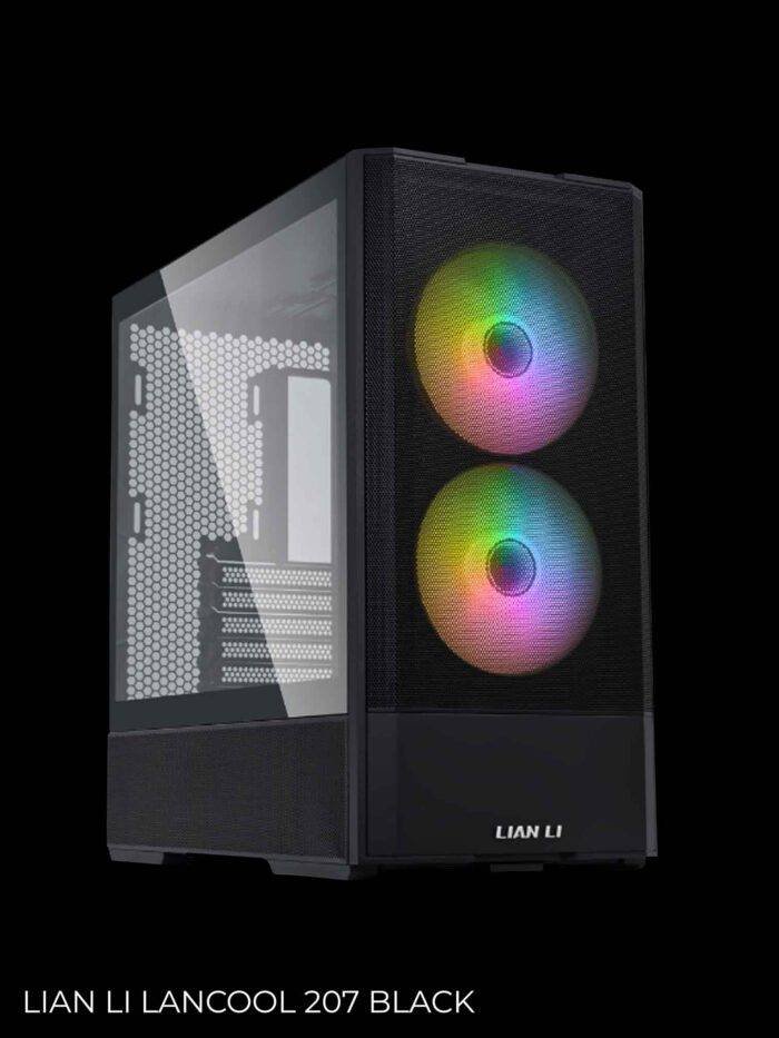 Black computer case with RGB