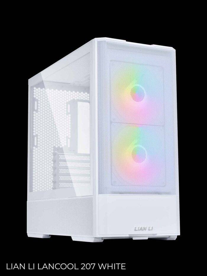 White computer case with RGB