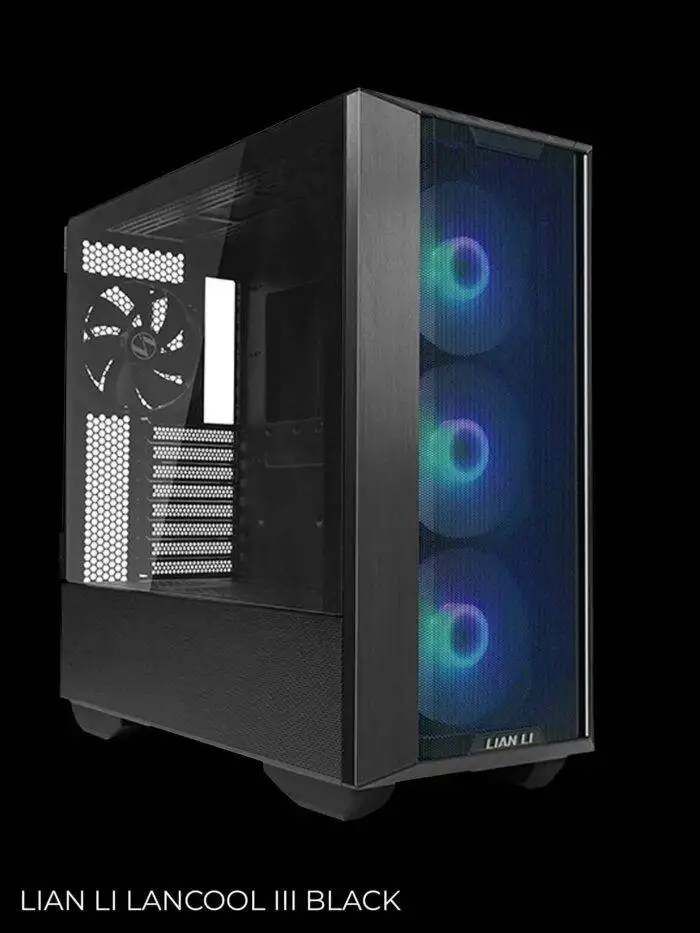 Black computer case with lighting