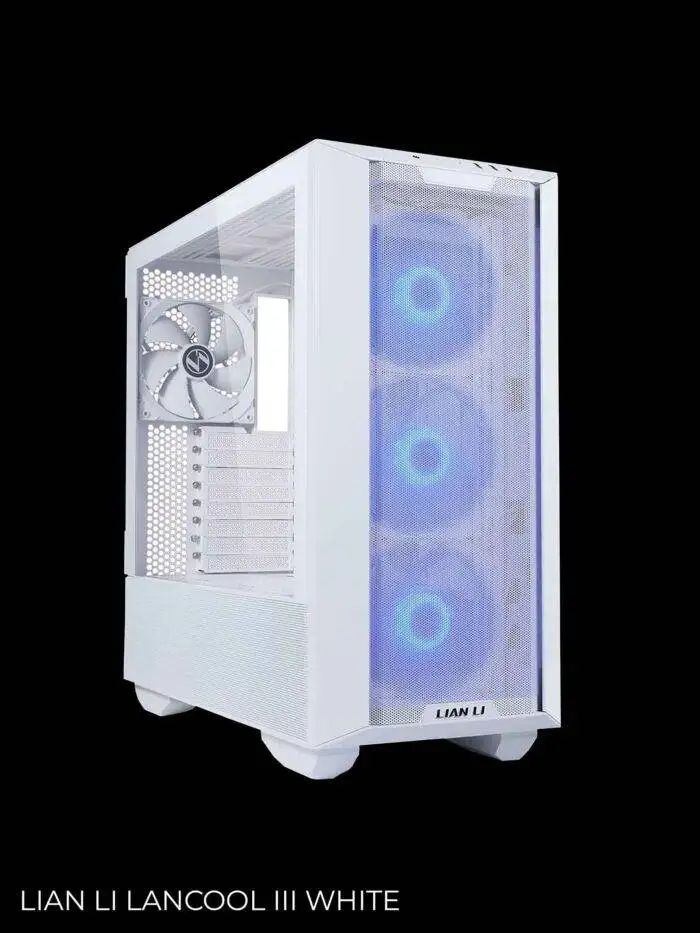 White computer case with lighting