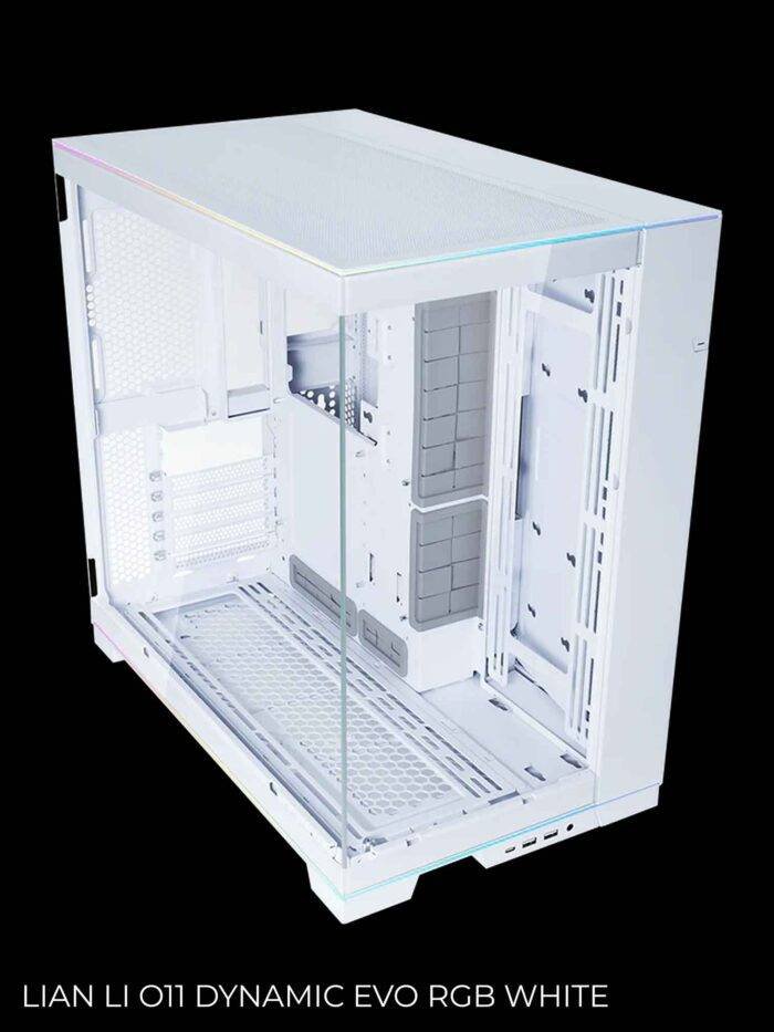 White computer case with RGB