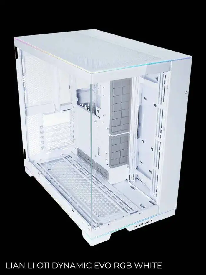 White computer case with RGB