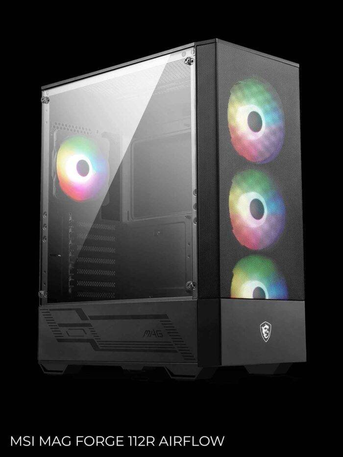 Computer case with RGB lighting
