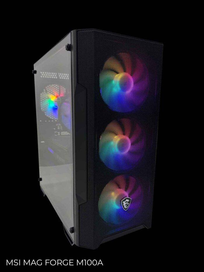 Gaming computer case with lighting