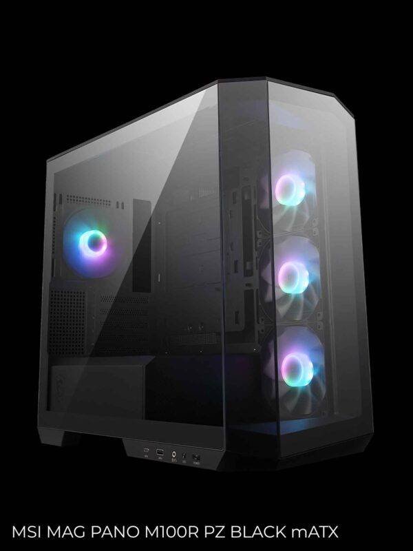 Black computer case with lighting