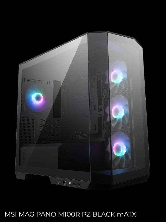 Black computer case with lighting