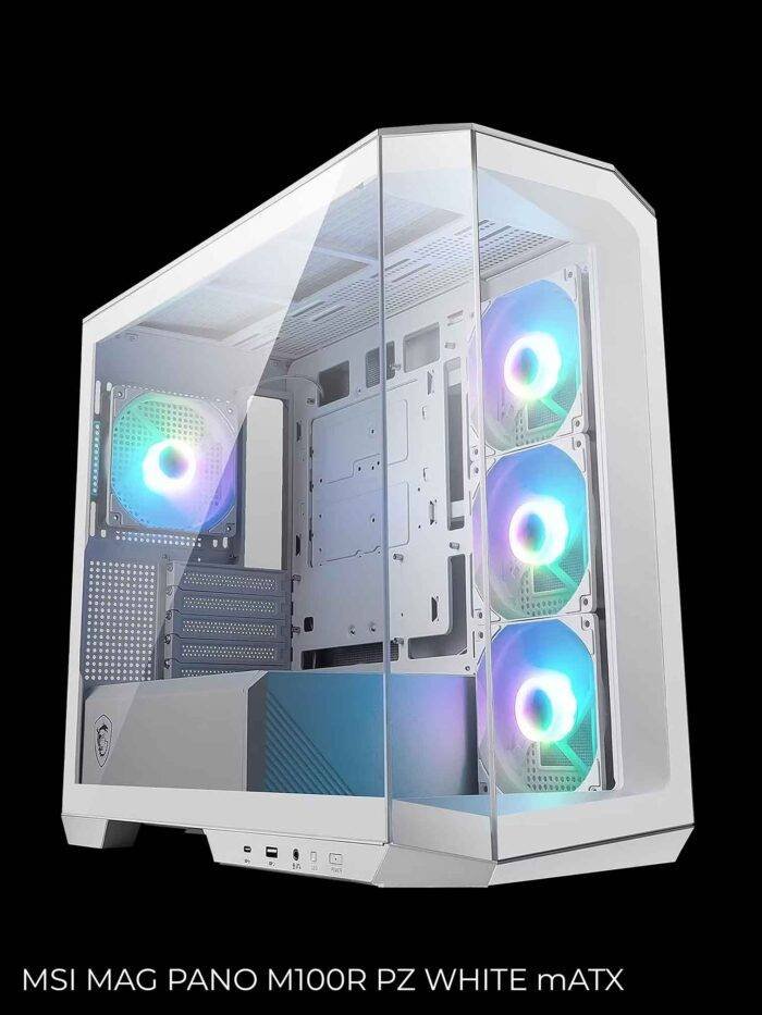 White computer case with lighting