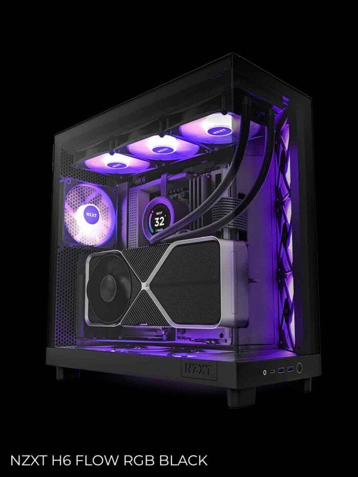 Black computer case with RGB