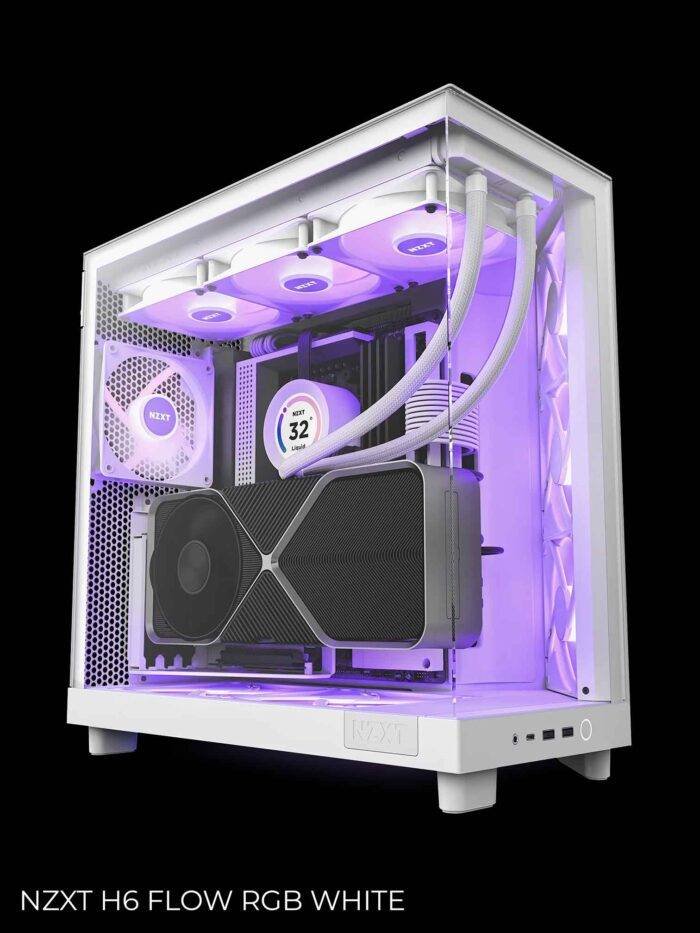 White computer case with RGB