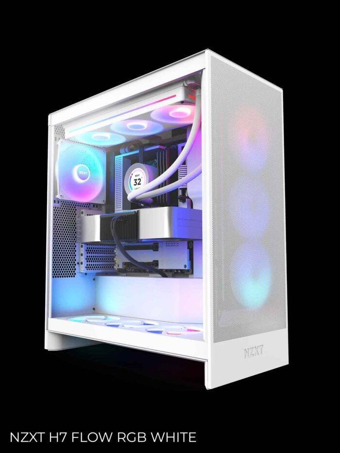 White computer case with RGB