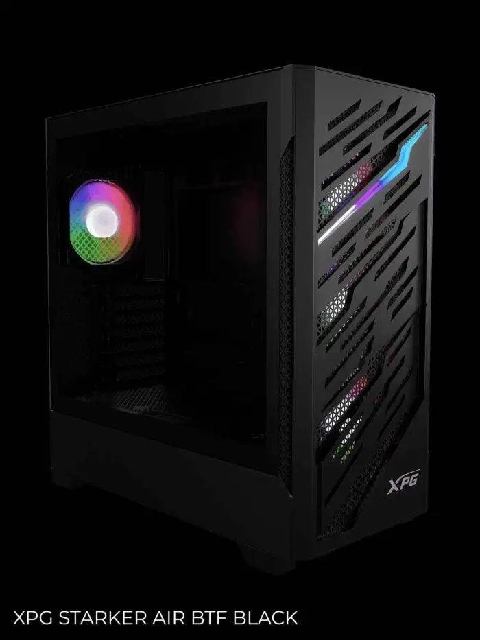 Black computer case with RGB