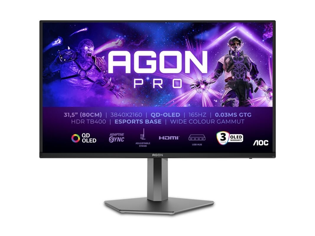 AOC AG326UD 32" OLED Monitor, 165 Hz, 0.03 ms