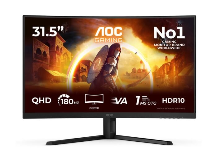 Monitorius AOC CQ32G4VE, 31.5 ", VA, QHD, 180 Hz, 1 ms