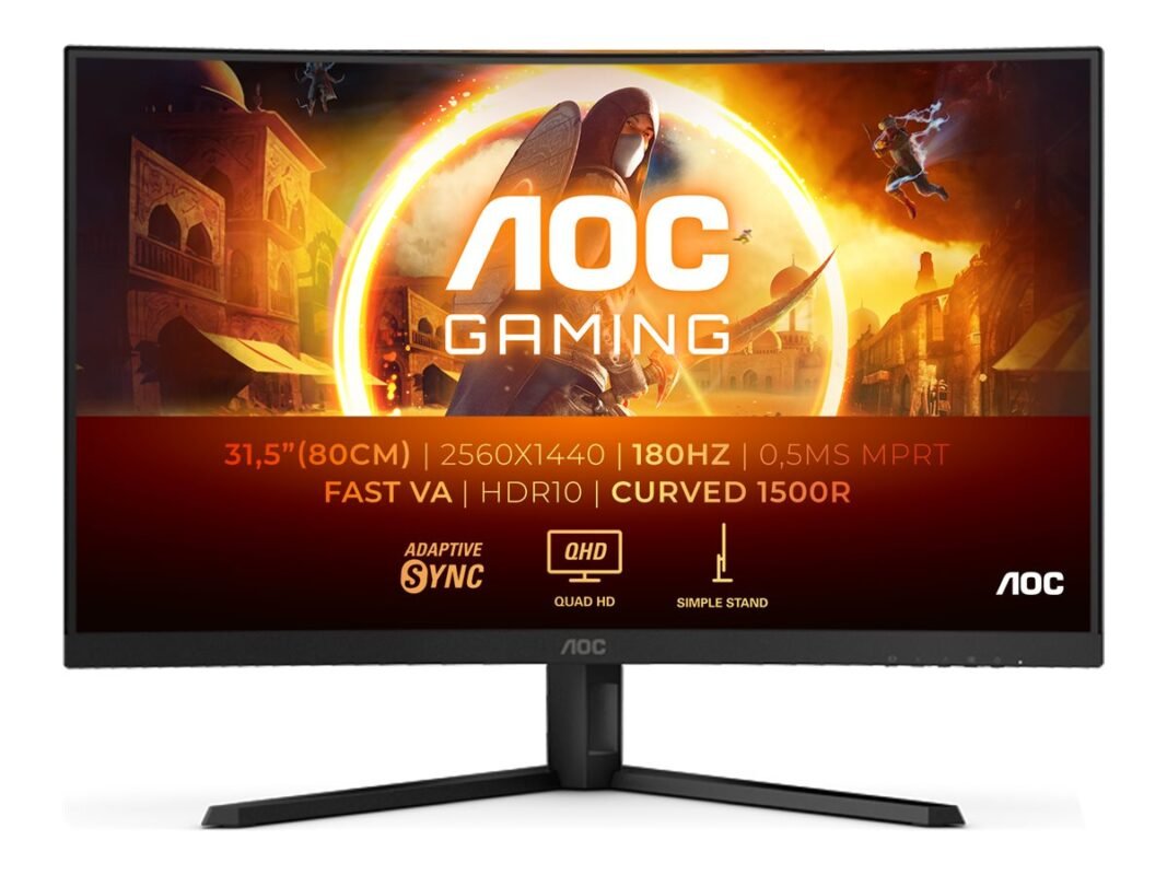 Monitor AOC CQ32G4VE, 31.5", VA, QHD, 180 Hz, 1 ms