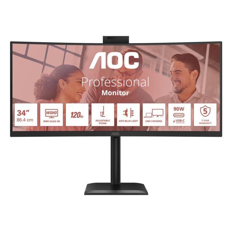 Monitor AOC CU34E4CW 34", VA, UWQHD, 120 Hz, 4 ms