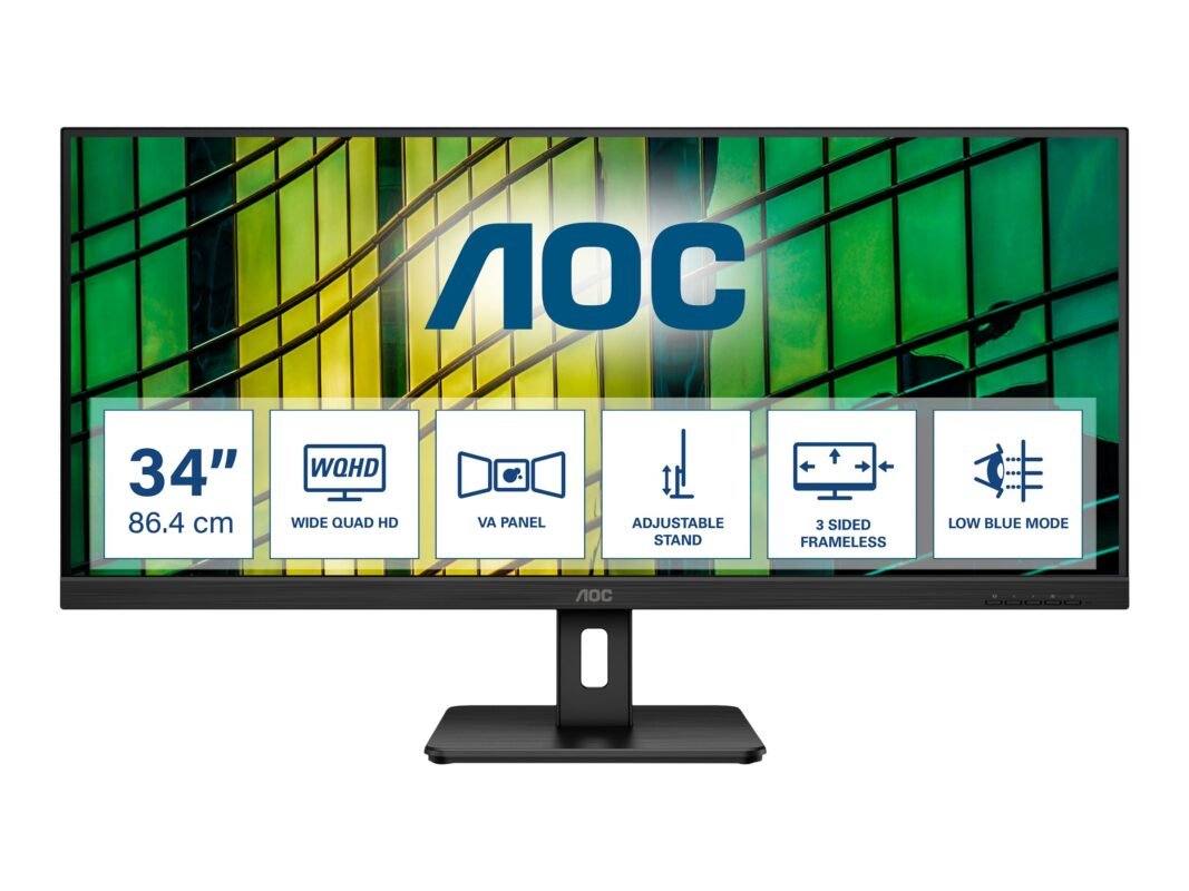 Monitor AOC U34E2M, 34", VA, WQHD, 100 Hz, 4 ms