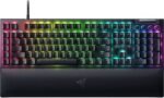 Razer BlackWidow V4 Mechanical Keyboard, RGB, Yellow Switches, US, Black