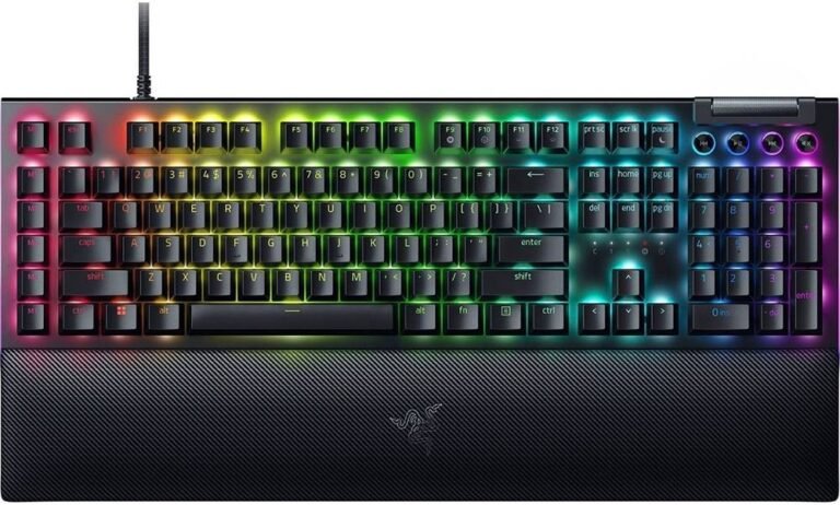 Razer BlackWidow V4 Mechanical Keyboard, RGB, Yellow Switches, US, Black