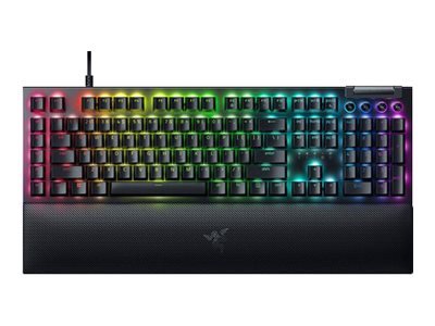 Razer BlackWidow V4 Mechanical Keyboard, RGB, Yellow Switches, US, Black