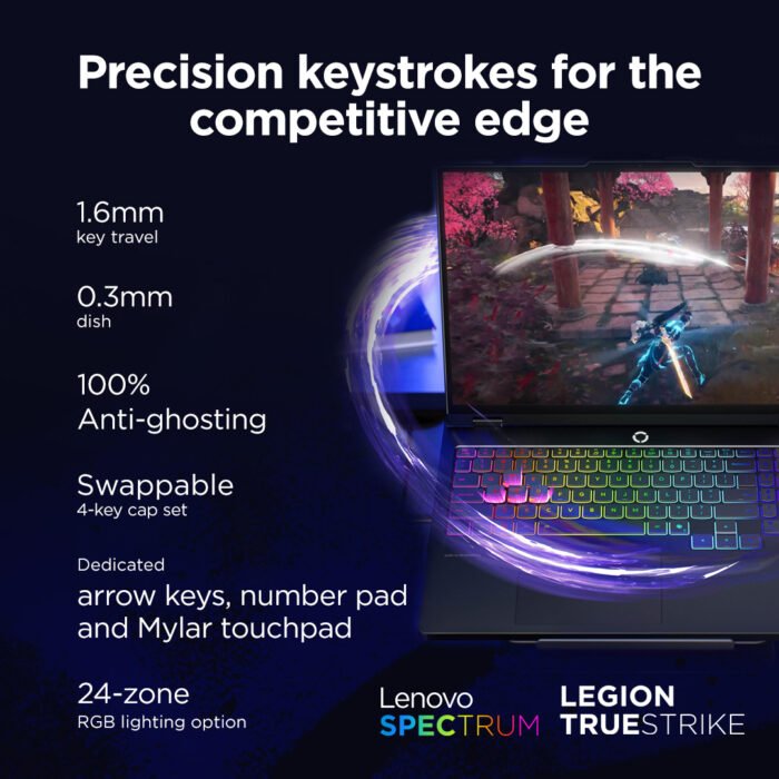 Lenovo Legion Pro 5 16IAX10, 16", WQXGA OLED, Intel Core Ultra 7 255HX, 32GB DDR5, 1TB SSD, GeForce RTX 5070 8GB GDDR7, Windows 11 Home, Eclipse Black