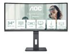 AOC | CU34P3CV | 34" | VA | 21:9 | 100 Hz | 4 ms | 3440 x 1440 pixels | HDMI ports quantity 1