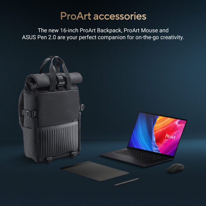 Asus | ProArt P16 H7606WP-RJ079X | Nano Black | 16" | OLED | Touchscreen | 3K | 2880 x 1800 pixels | 120 Hz | Glossy | AMD Ryzen AI 9 | HX370 | 64 GB | LPDDR5X | Solid-state drive capacity 2000 GB | NVIDIA GeForce RTX 5070 | GDDR7 | 8 GB | Windows 11 Pro | 802.11be | Keyboard language US international | Keyboard backlit | Warranty 24 month(s) | Battery warranty 12 month(s)