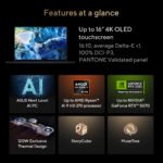 Asus | ProArt P16 H7606WP-RJ079X | Nano Black | 16" | OLED | Touchscreen | 3K | 2880 x 1800 pixels | 120 Hz | Glossy | AMD Ryzen AI 9 | HX370 | 64 GB | LPDDR5X | Solid-state drive capacity 2000 GB | NVIDIA GeForce RTX 5070 | GDDR7 | 8 GB | Windows 11 Pro | 802.11be | Keyboard language US international | Keyboard backlit | Warranty 24 month(s) | Battery warranty 12 month(s)