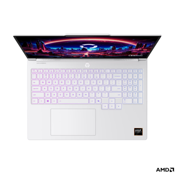 Lenovo Legion 7 16AGP11 AMD | Glacier White | 16" | OLED | WQXGA | 2560 x 1600 pixels | Glossy | AMD Ryzen AI 7 | 450 | 32 GB | Soldered LPDDR5X | Solid-state drive capacity 1000 GB | NVIDIA GeForce RTX 5060 | GDDR7 | 8 GB | Windows Home 11 | 802.11be | Bluetooth version 5.4 | Keyboard language English | Keyboard backlit | Warranty 24 month(s) | Battery warranty 12 month(s)