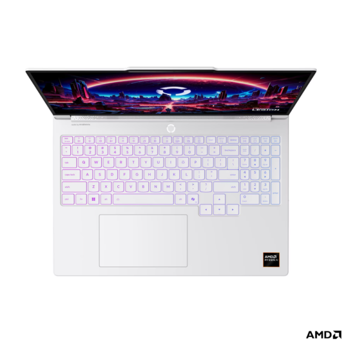Lenovo Legion 7 16AGP11 AMD | Glacier White | 16" | OLED | WQXGA | 2560 x 1600 pixels | Glossy | AMD Ryzen AI 7 | 450 | 32 GB | Soldered LPDDR5X | Solid-state drive capacity 1000 GB | NVIDIA GeForce RTX 5060 | GDDR7 | 8 GB | Windows Home 11 | 802.11be | Bluetooth version 5.4 | Keyboard language English | Keyboard backlit | Warranty 24 month(s) | Battery warranty 12 month(s)
