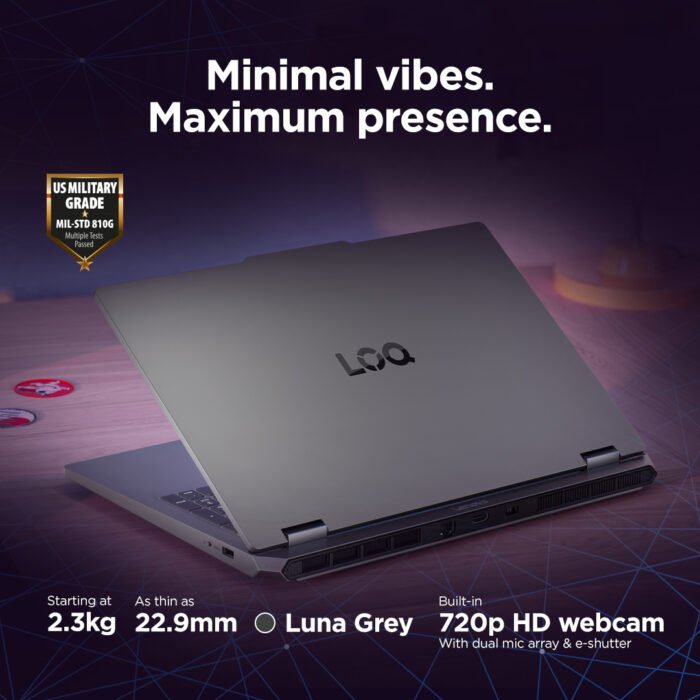 Lenovo LOQ 15IRX10 | Luna Grey | 15.6 " | IPS | FHD | 1920 x 1080 pixels | Anti-glare | Intel Core i5 | i5-13450HX | 16 GB | SO-DIMM DDR5 | Solid-state drive capacity 1000 GB | NVIDIA GeForce RTX 5060 | GDDR7 | 8 GB | Windows 11 Home | 802.11ax | Bluetooth version 5.2 | Keyboard language English | Keyboard backlit | Warranty 24 month(s) | Battery warranty 12 month(s)