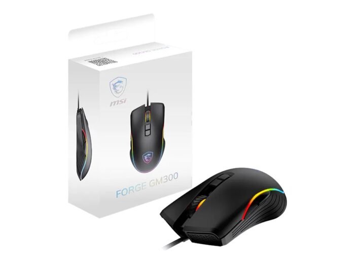MSI FORGE GM300 Gaming Mouse, optical, wired, 7200 DPI, USB 2.0, Black