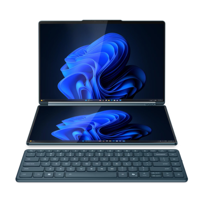 Lenovo Yoga Book 9 14IAH10 Intel | Tidal Teal | 2x14" | OLED | Touchscreen | 2.8K WQXGA+ | 2880 x 1800 pixels | Intel Core Ultra 7 | 255H | 32 GB | Soldered LPDDR5X | Solid-state drive capacity 1000 GB | Intel Arc 140T GPU | Windows 11 Home | 802.11be | Bluetooth version 5.4 | Keyboard language English | Keyboard backlit | Warranty 24 month(s) | Battery warranty 12 month(s)