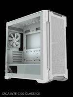White computer case with glass