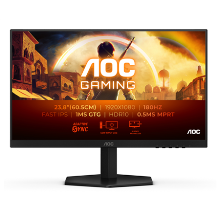 AOC | 24G42E | 24" | IPS | FHD | 16:9 | 180 Hz | 1 ms | 1920 x 1080 pixels | 300 cd/m² | HDMI ports quantity 1 | Black