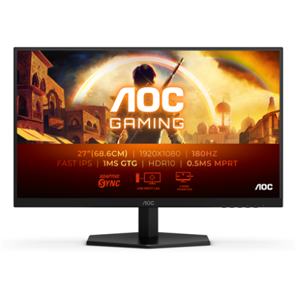 AOC | 27G42E | 27" | IPS | FHD | 16:9 | 180 Hz | 1 ms | 1920 x 1080 pixels | 300 cd/m² | HDMI ports quantity 1 | Black