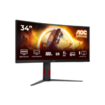 AOC | CU34G4 | 34" | Fast VA | UWQHD | 21:9 | 180 Hz | 1 ms | 3440 x 1440 pixels | 300 cd/m² | HDMI ports quantity 2 | Black
