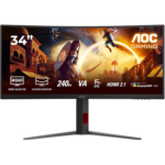 AOC | CU34G4 | 34" | Fast VA | UWQHD | 21:9 | 180 Hz | 1 ms | 3440 x 1440 pixels | 300 cd/m² | HDMI ports quantity 2 | Black