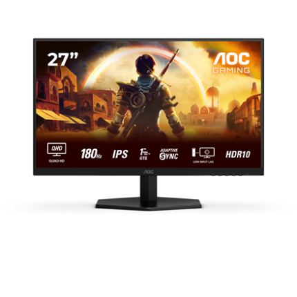 AOC | Q27G42XE | 27" | IPS | QHD | 16:9 | 180 Hz | 1 ms | 2560 x 1440 pixels | 300 cd/m² | HDMI ports quantity 2 | Black